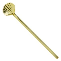 Gold Scallop Straw Stirrer 18cm (pack Of 6)